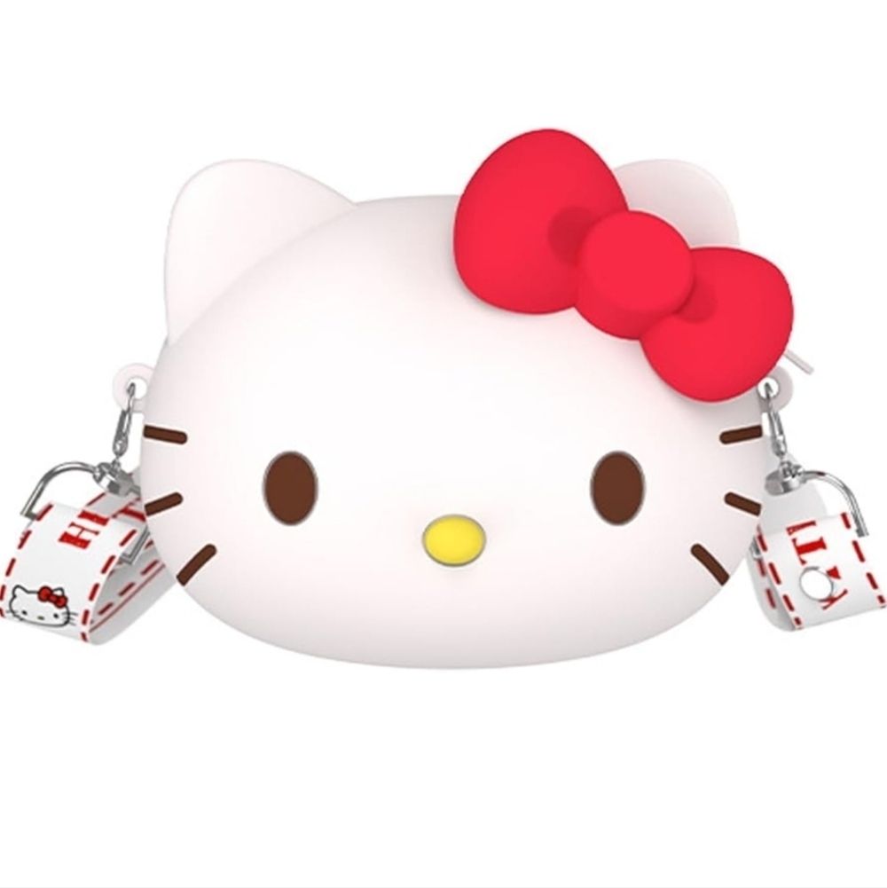 Hello Kitty White and Red Crossbody BagKawaii Kitty Crossbody Bag with Adjustabl